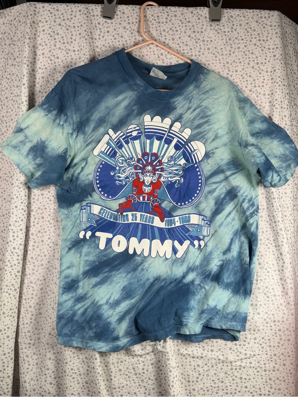 The Who Tommy Celebrating 25 year blue Tie-Dye Graphic Tee xl